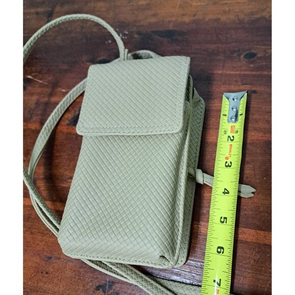 Women's Beige Diamond Pattern Rectangle Wallet Purse on a String - Picture 5 of 7